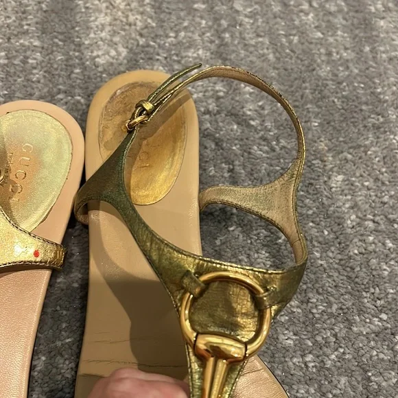 Gucci sandals - gold - Picture 4 of 5